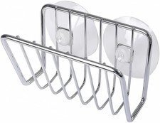 Sponge Holder Kitchen Sink Stainless Steel Suction Cup Caddy Silver