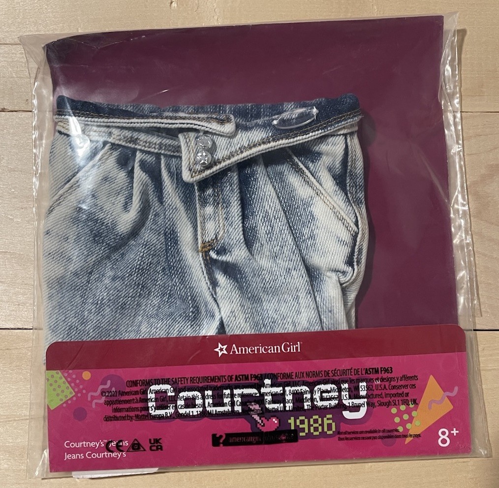 NIP American Girl Beforever Courtney Denim Acid Washed Out Pants jeans Retired