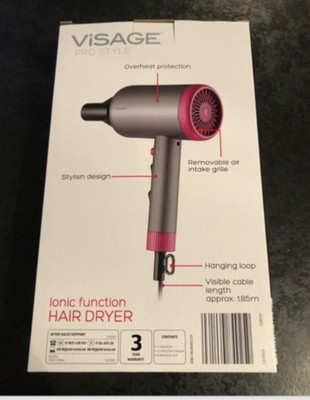 VISAGE PRO IONIC FÖN - GRAU/ROSA - BRANDNEU