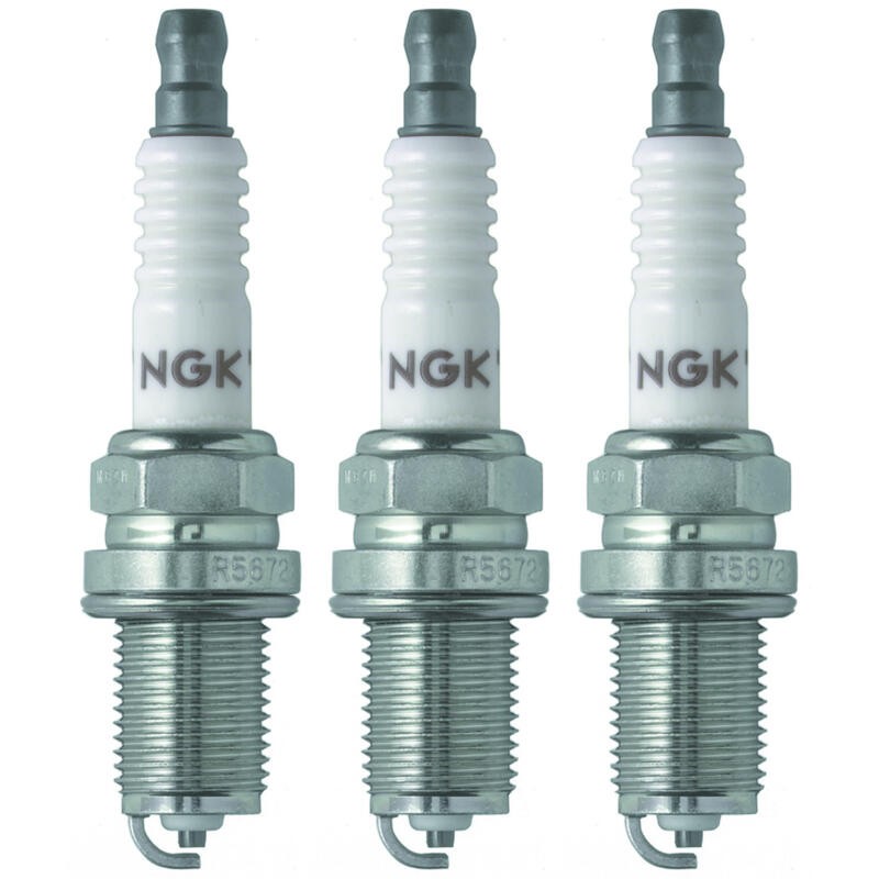 NGK Spark Plug 7173 3-PACK V-Power R5672A-8 14mm Copper/Nickel, Flat, 8