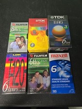 Lot of 9 Blank VHS Tapes Mixed Brands TDK, Maxell, Fuji, LDK
