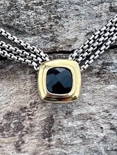 Elegant David Yurman Albion Three-Strand Necklace with Black Onyx