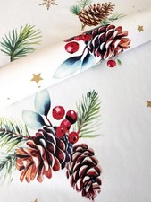 PVC Tischdecke KIEFER Xmas Wachstuch Weihnachten Eckig Breite & L&auml;nge w&auml;hlbar