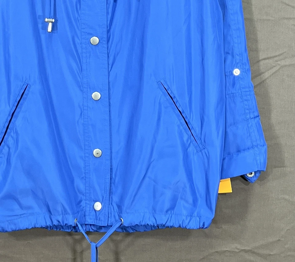 Nwt RUBY RD. Blue LIGHTWEIGHT Soft-Shell POCKETS Snap-Up WINDBREAKER JACKET Sz 8 - Image 4 of 4