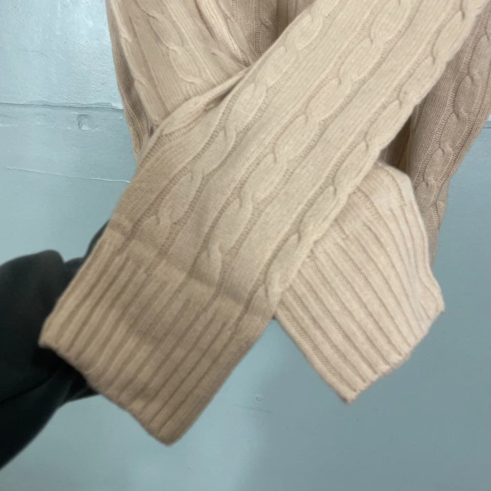 IKE BEHAR New York Cable Knit Pullover Cashmere Sweater Men’s XL Cream Crew - Image 3 of 4