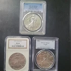 LOT OF *3* AMERICAN SILVER EAGLES ~ PCGS MS69/NGC MS68