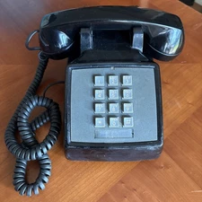 Vintage Western Electric 2500DM Bell System Push Button Telephone Black Phone