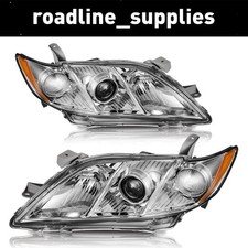 Pair Headlights For 2007 2008 2009 Toyota Camry Chrome Headlamps Wo Bulbs