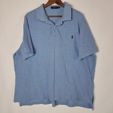 Polo Ralph Lauren Polo Shirt Mens 2XB Big Blue Short Sleeve 100 -Cotton