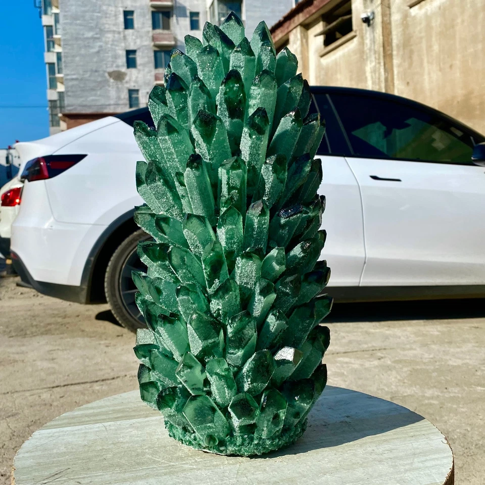 31LB New Find green Phantom Crystal Quartz Cluster Mineral Specimen Healing - Image 3 of 4