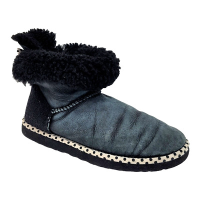 UGG Womens 8 Limited Edition 78 Mini Bailey Bow Tie Winter Boots Black Grey