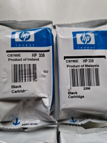 HP 343 & HP 338 X 2 Black & Colour Genuine Ink Cartridge C8765E C8766E - Total 4 - Picture 2 of 6