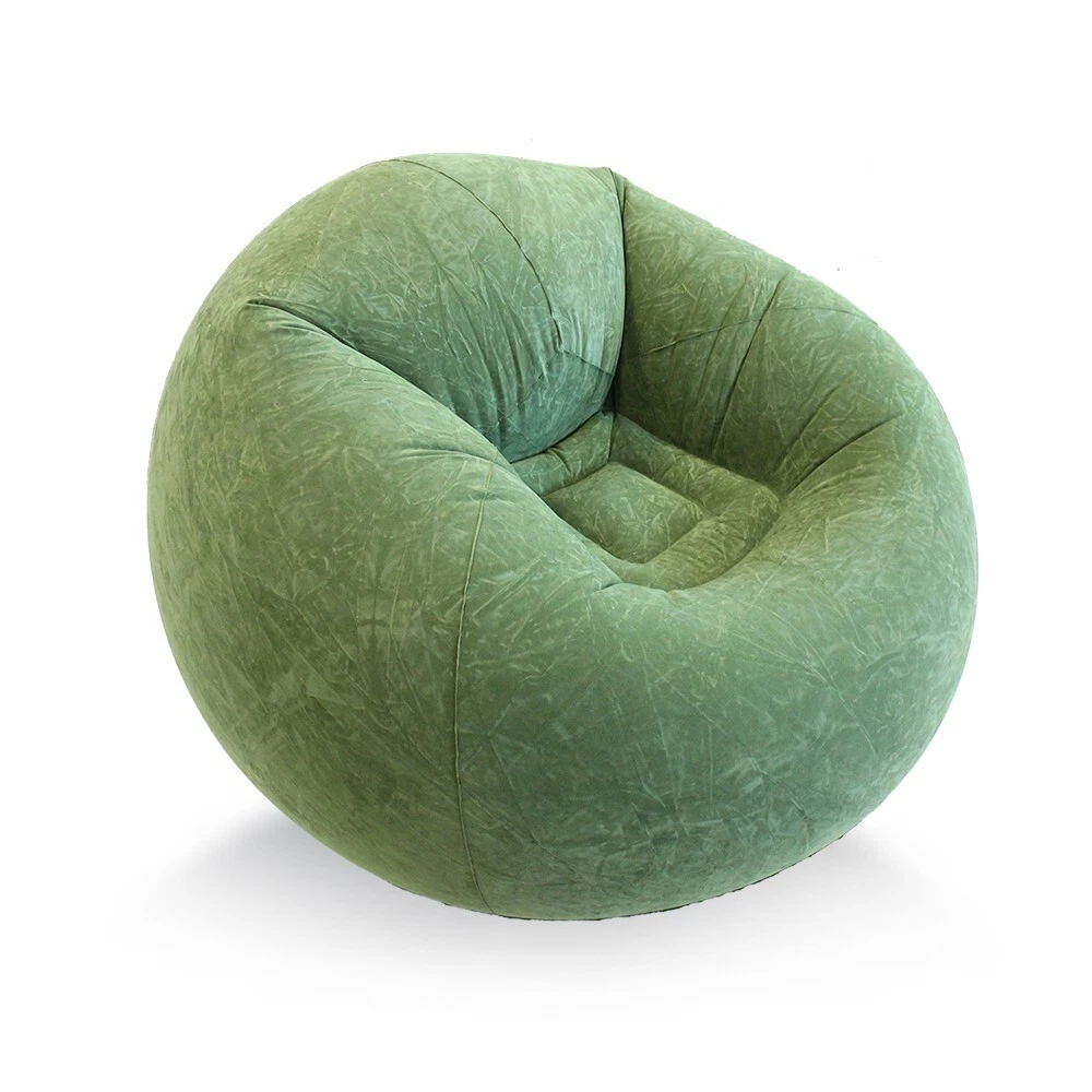 Inflatable Beanless Bean Bag Chair Lounge Sofa, 45x45x28"- Green