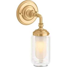KOHLER Artifacts Brushed Moderne Brass Indoor Bathroom Vanity Light Fixture