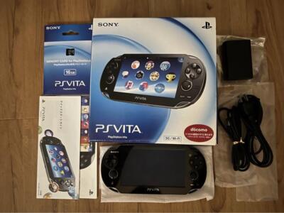 SONY PS Vita PCH-1100 AB01 Crystal Black Wi-Fi 3G Handheld Console 