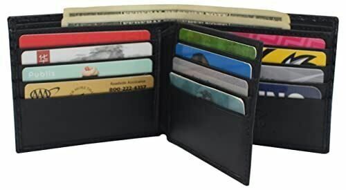 Swiss Marshall RFID Blocking Genuine Leather Mens Long ID 17 Credit Card  Security Wallet Colors 