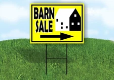 Barn Sale Black Yellow Right Arrow Yard Sign with Stand LAWN SIGN