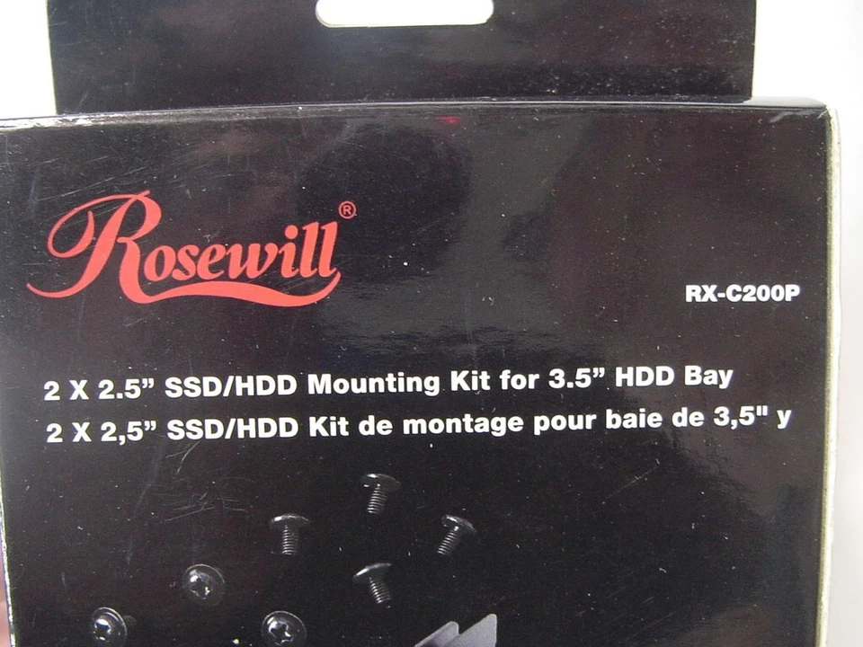 NEW - ROSEWILL 2 X 2.5" SSD/HDD MOUNTING KIT FOR 3.5" HDD BAY - Image 3 of 3