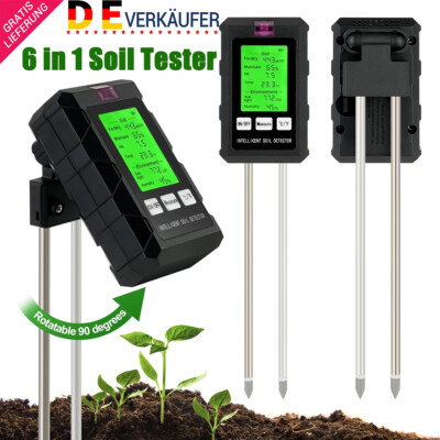 6 in 1 PH Wert Messgerät Bodentester Temperatur Bodenfeuchtigkeit Licht Tester