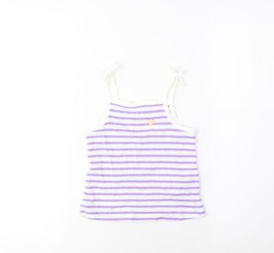 Marks & Spencer Mädchen lila Baumwollmischung kurz geschnittenes Tanktop Größe 2-3 Jahre quadratisch