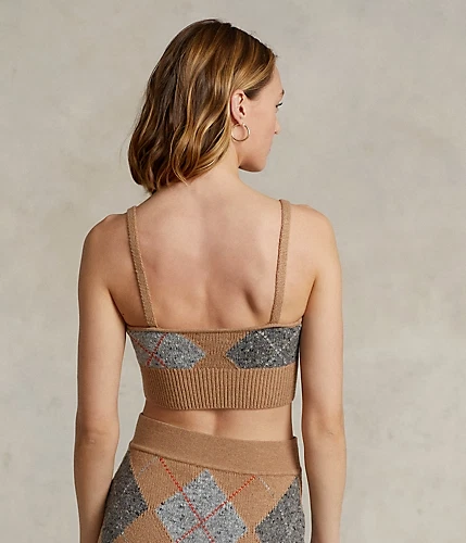 $198 Polo Ralph Lauren Argyle Mezcla Lana-Cachemira Bralette Para Mujer Talla L Foto 2 de 4