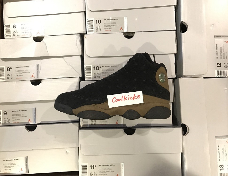 jordan 13 black and olive green