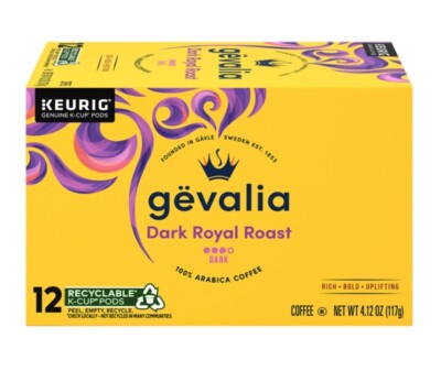 Kaffee Gevalia Coffee - Dark Royal Roast - Keurig K Cup Pods NEW 12 pack
