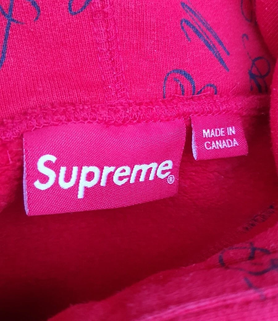 Felpa con cappuccio FW15 Supreme Eat Me taglia XL rossa