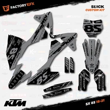 Black & Gray Slick Racing Graphics Kit fits 18-24 KTM 85sx 85 SX Decal Plates