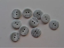 CRAFT - SEWING / KNITTING - BUTTONS 10 x 18mm Grey Stone Look 2 Hole Buttons