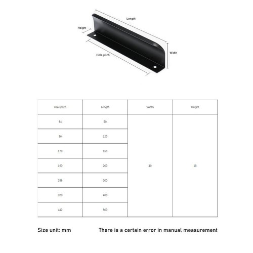 Black/gold/grey Hidden Cabinet Handle Wardrobe Long Handle Cupboard - Picture 2 of 15