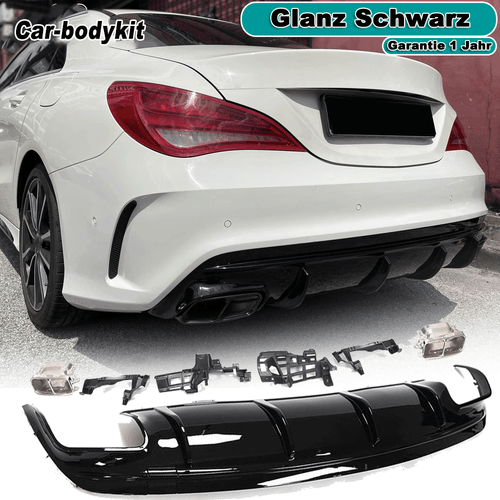 Glanz Schwarz Heckdiffusor Auspuffblenden für Mercedes C117 CLA45  Heckansatz - Bild 1 von 10
