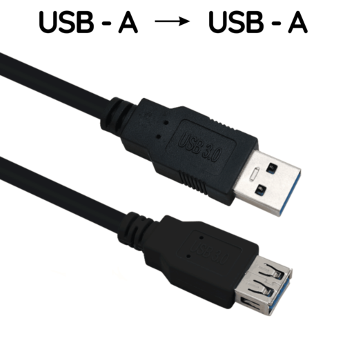 USB A Stecker auf USB A Buchse Datenkabel Verlängerungskabel Schwarz 0,5m - 3m - Bild 1 von 4