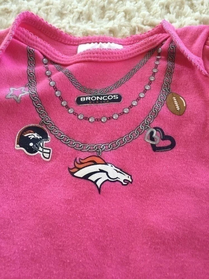 Denver Broncos Fútbol Niñas Rosa Manga Corta Collar de Una Pieza 0-3 Meses Foto 2 de 4
