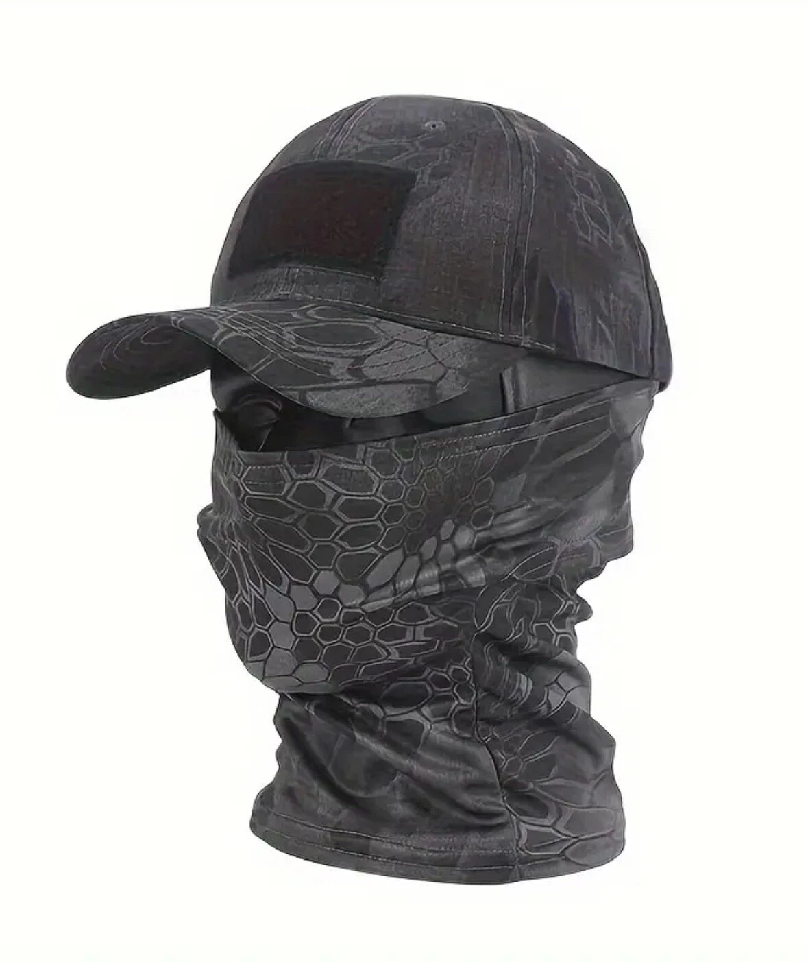 PYTHON BLACK Adjustable Tactical Ripstop Operator HAT w/ BALACLAVA Face Mask