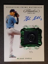 2020 Flawless Prime Materials Blake Snell Auto Button Relic #SPM-BS #'d 2 of 5