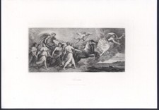 AURORA  di  GUIDO RENI , grande incisione su acciaio, 1888