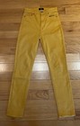 Seven for all mankind ladies size 24 mustard skinny stretch jeans pants — photo 1