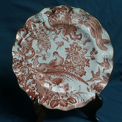 Royal Crown Derby Red Aves geriffelt Salatteller - 8 1/2 Zoll - 1. Qualität