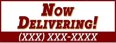 Food Delivery Banner 48''x120'' (4'x10') Free Shipping/Customization