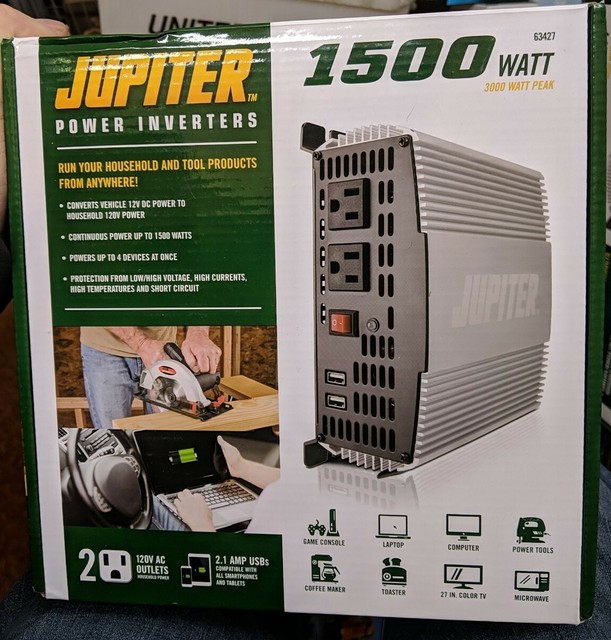 Jupiter 1500 Watt Continuous Power Inverter Model 63427 165811 for