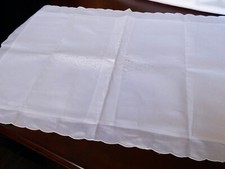 2 Pillow Cases Sham Embroidery Cut Work White Linen 22" X 30.5" Elegant Chic