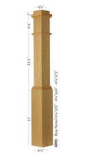 4091 Poplar Box Newel Post 6.25"x 54" American made stair parts for remodel.
