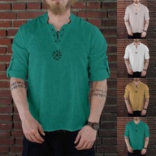 Blouse T-shirt Tops Cosplay Cotton Blends Medieval Pirate Shirt Casual