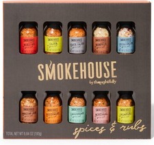 Smokehouse by Thoughtfully, Smokehouse Grilling Spice Set in Mini Glass Bottles