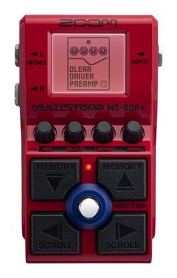 Zoom MS-60B+ MultiStomp Bass Effects with Amp Models Red