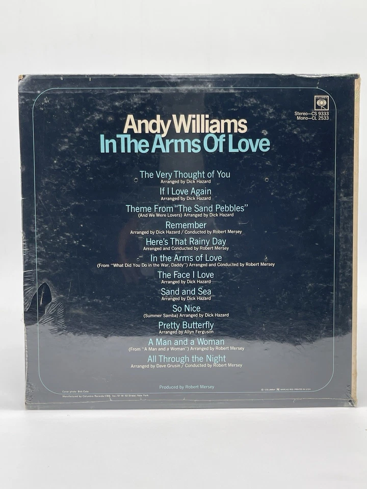 NEW SEALED ANDY WILLIAMS IN THE ARMS OF LOVE 12" LP VINYL COLUMBIA PROMO 1967 - Image 2 of 2