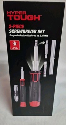 Hyper Tough 2-Piece LED Lighted 6-in-1 and 8-in-1 Precision Screwdriver Set