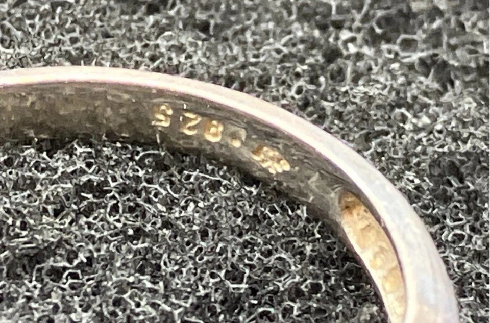 Кольцо-солитер из стерлингового серебра 925 пробы с розовым рубином — размер 7 — винтажный овальный драгоценный камень - Изображение 2 из 3