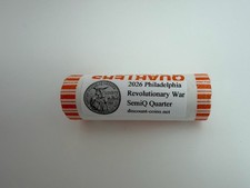 Rollo de $10 cuarto sin circular de la guerra revolucionaria de Filadelfia 2026 P - EN MANO